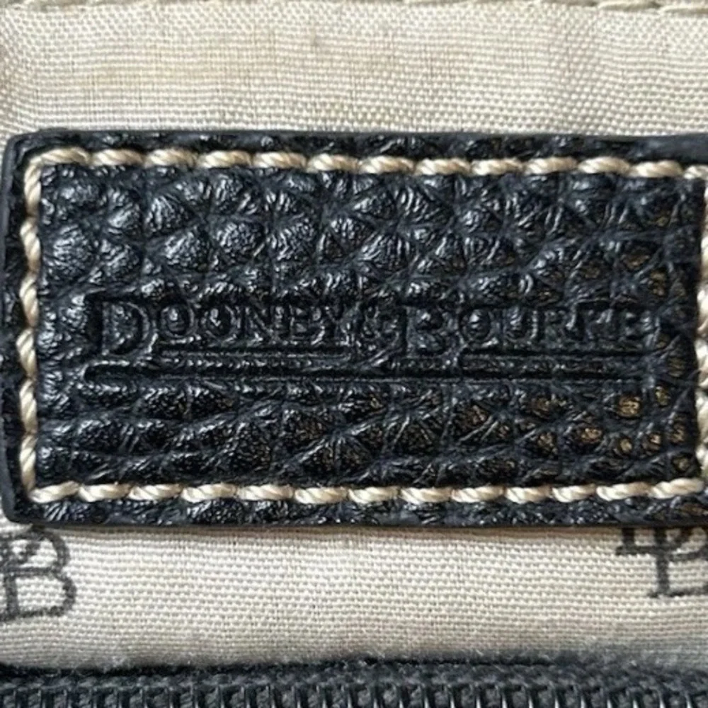 Dooney & Bourke Monogram Satchel Bag Black Grey Coated Canvas Leather‎ Trim